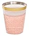 Gold Plastic Clear Cups | 8 oz. 50 Pack | Disposable Party Cups with Gold Rim | Fancy Wedding Tumblers | Elegant Party Supplies & Decorations | Old Fashioned Tumblers [Drinket Collection]
