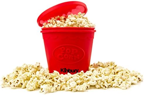 Kinbury Microwave Popcorn Popper, Red, Fit and Healthy No Oil Needed Popcorn Maker