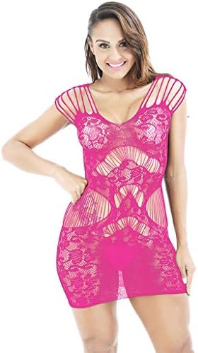 Ellymi Sexy Lingerie Bag Hip Skirt Mesh Skirt Lace Accent Bodysuit One Piece (Not Including G-String,Bra)