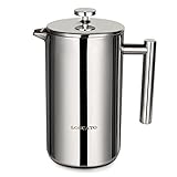LOSCATO 34OZ Double Wall Stainless Steel French Press Coffee Maker (1L)