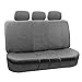 FH Group Back Seat PU Leather Car Seat Cover - Universal Fit, Rear Seat Cover for Car with Rear Split Bench, Car Interior Accessories for SUV, Sedan, Van, Solid Gray