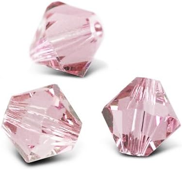 Bright Pink Czech Crystal Faceted Bicone Beads 3mm Strand of 100+ Pieces