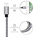 ZTeanok XZ01 Cable Nylon Braided Cord Charger for iPhone 7/7 Plus/6/6 Plus/6S/6S Plus/Se/5S/5, iPad, iPod Nano 7 (3M) - Grey - 3 Piece