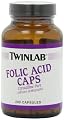 Twinlab Folic Acid Caps, 800mcg, 200 Capsules (Pack of 9)