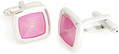 IILLBEFINE Square Maze Pink Wedding Cufflinks