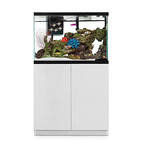 PeetsPets Durable Wood Aquarium Stand with Storage, Up to 29, 40, 55 gal. (40 Gallon, White Gloss)