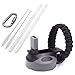 Flaskars Straw Lid for Hydro Flask Wide Mouth Water Bottle with Paracord Handle, 2 Straws, 2 Straw Brushes and Carabiner (Black/Gray)