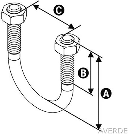 'U-Bolt Hot-Dip Galvanised with Nuts, 1 (33.7 mm) – M8
