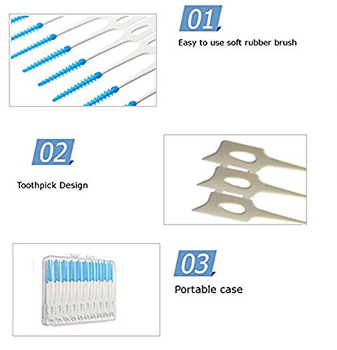 Soft Gum Picks, 40pcs Silicone Double-ended Disposable Tooth Picks, Advanced Wider Space Elastic Massage Gums (one packet)