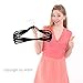 MIZGI Premium Velvet Hangers (30 Pack) Heavy Duty- Non Slip - Velvet Suit Hangers Black - Copper/Rose Gold Hooks,Space Saving Clothes Hangers (Black)
