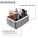 homyfort Dresser Drawer Organizer for Bathroom Countertop, Small Fabric Makeup Storage Basket Bins with Dividers for Women Cosmetics,Skincare,Hair Accessories,Vanity Desk,Nightstand,Set Of 3 (Grey)