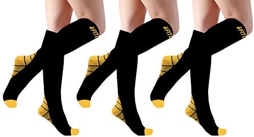 Plus Size Wide Calf 3-Pairs Halcyon Knee High Graduated 20-30mmHG Compression Socks For Men & Women