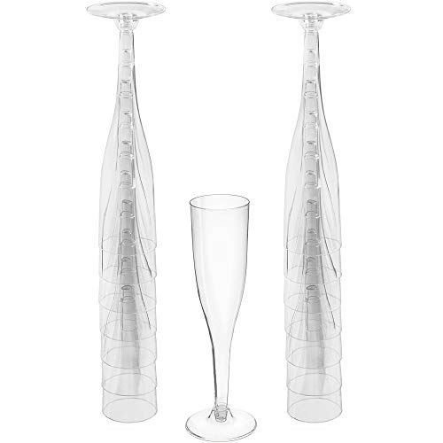 Happy New Years Eve Dessert and Cocktail Party Supplies Pack With Decoration For 16 With Small Dark Blue and Gold Metallic Plates, Napkins, Balloons, And Plastic Champagne Flutes!