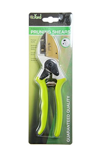 Q-yard QY-730B Lower Anvil Zinc Alloy Pruning Shear- Extra Sharp Garden Hand Pruners, Easier Cutting, Comfortable Ergonomic, Less Effort - Gardening Scissors for Men & Women