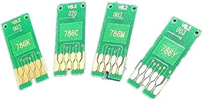 Xuancai 4 Color Replacement Chips for EPSON 786 T786XL One Time Chips Compatible With Epson WorkForce Pro WF-5620 WF-5690 WF-5190 WF-4630 WF-4640 WF-5110 Printers