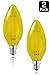 Luxrite LR21266 (2-Pack) Yellow LED Filament Candelabra Light Bulb, 4-Watt Equivalent to 40w Incandescent, Bright Yellow Color, 350 Lumens, 15,000 Hr Life, E12 Candelabra Base