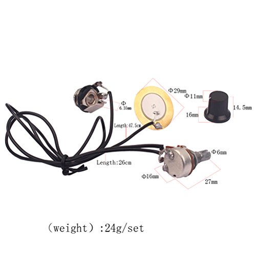 ROSENICE Pickup Wiring Kit for Cigar Box Guitars and Acoustic Instruments - Thumbnail 6
