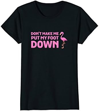 Don't Make Me Put My Foot Down Pink Flamingo Bird T-Shirt