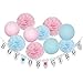 Gender Reveal Party Supplies Gender Reveal Decorations BOY OR Girl? Banner with Tissue Pom Poms Paper Lanterns Baby Blue Pink for Birthday/Pink and Blue Decorations