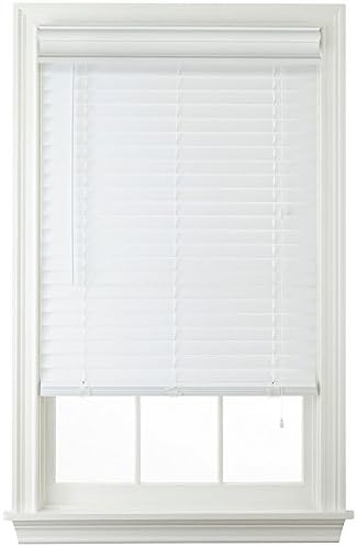Window Blind Outlet 2" Faux Wood Horizontal Blinds - White (35x64)