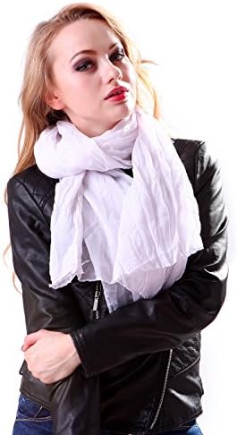 HDE Women's Lightweight Long Scarf Sheer Wrap Shawl(White)
