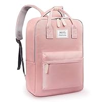 SOCKO Backpack Water Resistant College Backpack Bookbag Rucksack Light Weight Casual Daypack Multipurpose Carry On Backpack Travel Computer Bag for Women Fits up to 15-15.6 Inches Laptop, Pink