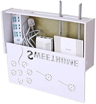 Router Shelf WIFI TV Decoder Magic Rack Storage Box Suspended Router Stand Creative Stand (Color: White)