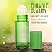 Essential Oil Roller Bottles [Plastic Roller Ball] FREE Plastic Pippette and Funnel - Refillable Glass Color Roll On for Fragrance Essential Oil - 30ml 1 oz (8 PACK, GREEN)