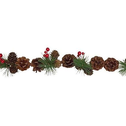 Ascalon Pine Cone And Red Berries Christmas Garland Fireplace