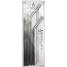 Stainless Steel Straws | Reusable Straws | 8 BPA Free Drink Straws & 2 Cleaning Brushes for Tumblers, Travel Mugs & Cups | For Home & Travel | Cold Drinks, Iced Coffee, Smoothies & Shakes