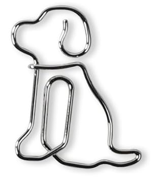 KLIPSIES Hund (Design wählbar) 15 Deko Büroklammern Motiv Heftklammern 1x15 Stück Silber