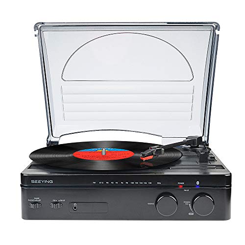 Vinyl Record Player with Speakers Turntable Bluetooth Belt-Driven Phonograph Record Player