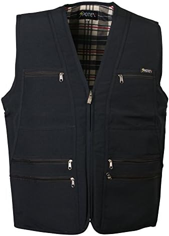 Men's 9 Pockets Fleece Lined Work Utility Vest Military Photo Safari Travel Puffer Padded Jacket Vest (M, Fleece Lined black(for cool weather))