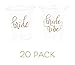 20 Piece Set of Bride Tribe and Bride Durable Plastic 1.5 oz. Shot Glasses for Bachelorette Parties, Weddings and Bridal Showers - Clear