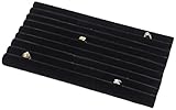 2 Black Velvet Continuous Slot Ring Trays Jewelry Showcase Displays