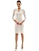 PattyBoutik Women's V Neck 3/4 Sleeve Overlay Lace Sheath Dress
