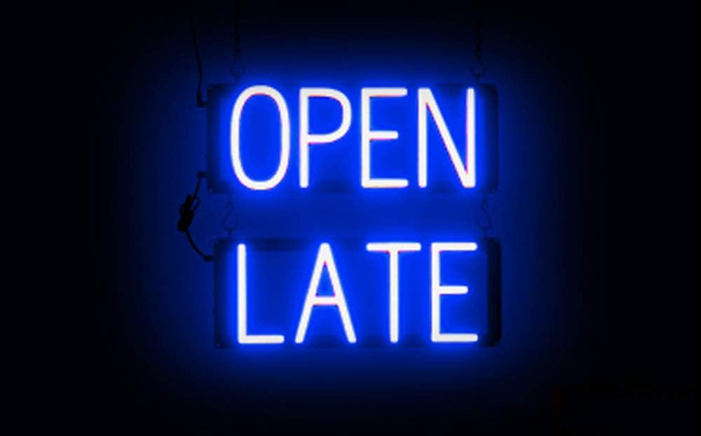 More (2011) usher. Night ава текст. Open late. знак open. вывеска кухня юмор.