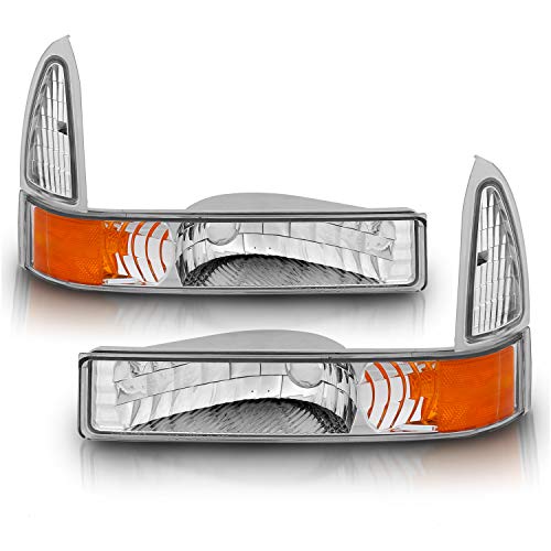 image for AmeriLite Front Bumper Parking Turn Signal Lights Set for Ford Excursi