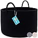 OrganiHaus Black Basket for Storage 20x13, Big Basket for Blankets for Living Room, Round Laundry Basket & Blanket Holder for Bedroom, Boho Blanket Basket, Pillow Basket & Toy Basket