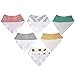 Baby Bandana Drool Bibs by Satchpro, 6-pack 100% Organic Cotton Front, Fleece Back