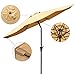 Ollieroo Patio Umbrella Tilt Beige Aluminum 9FT Outdoor Market Umbrella with Crank 8 Steel Ribs and Wind Vent 100% Polyester