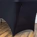 Melaluxe 2 Pack Rectangular Stretch Table Cover, Fitted Spandex Tablecloth for Standard Folding Tables (6FT, Black)