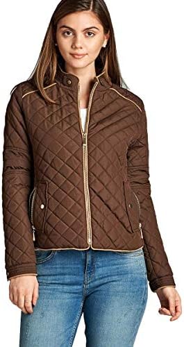 Khanomak Quilted Padding Jacket with Suede Piping Detail