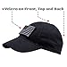SERGEANT Military Tactical Baseball Cap in Black + USA Flag Patch. 100% Cotton, 3 Patches on Front, Top & Back, Adjustable Closure in Back. Use for Range, Operator, Hunting, Fishing.