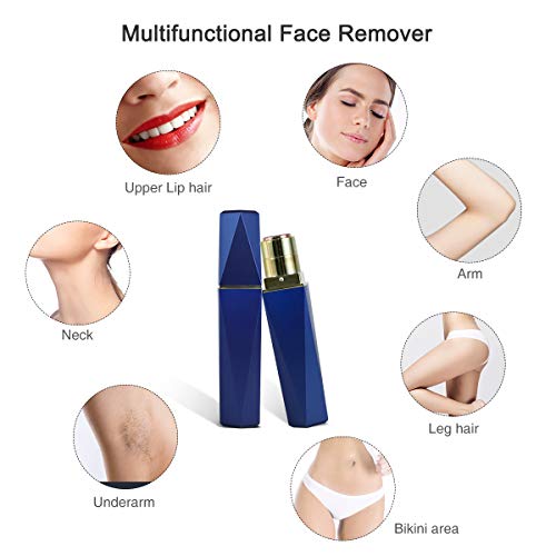 Electric Hair Removal with USB for Women, Painless Facial Hair Shaver with 10000RPM Motor, Portable Face Razors for Upper Lip Arms Underarm Bikini (Dark Blue)