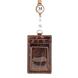 Montana West Genuine Leather ID Badge Holder Neck Lanyard Office ITD-001BR