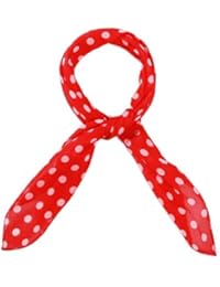 MissShorthair 50s Chiffon Scarf Sheer Square Neck Head Scarfs for Women