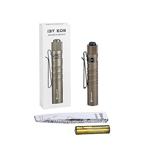 OLIGHT I3T EOS 180 Lumens DualOutput Slim EDC Flashlight for Camping