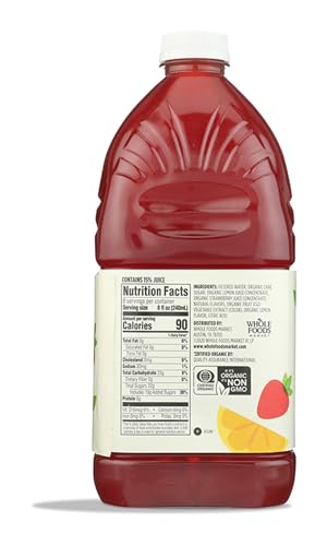 365 BY WHOLE FOODS MARKET, ORGANIC STRAWBERRY LEMONADE, 64 FL OZ