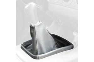 RedlineGoods Shift Boot - Full Console Compatible with Toyota Tacoma 2005-15. Tailor Made - not Universal. Genuine top-Grade Italian Black Leather with Blue Thread